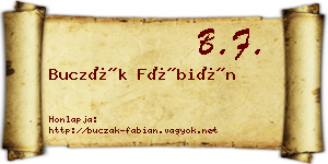 Buczák Fábián névjegykártya